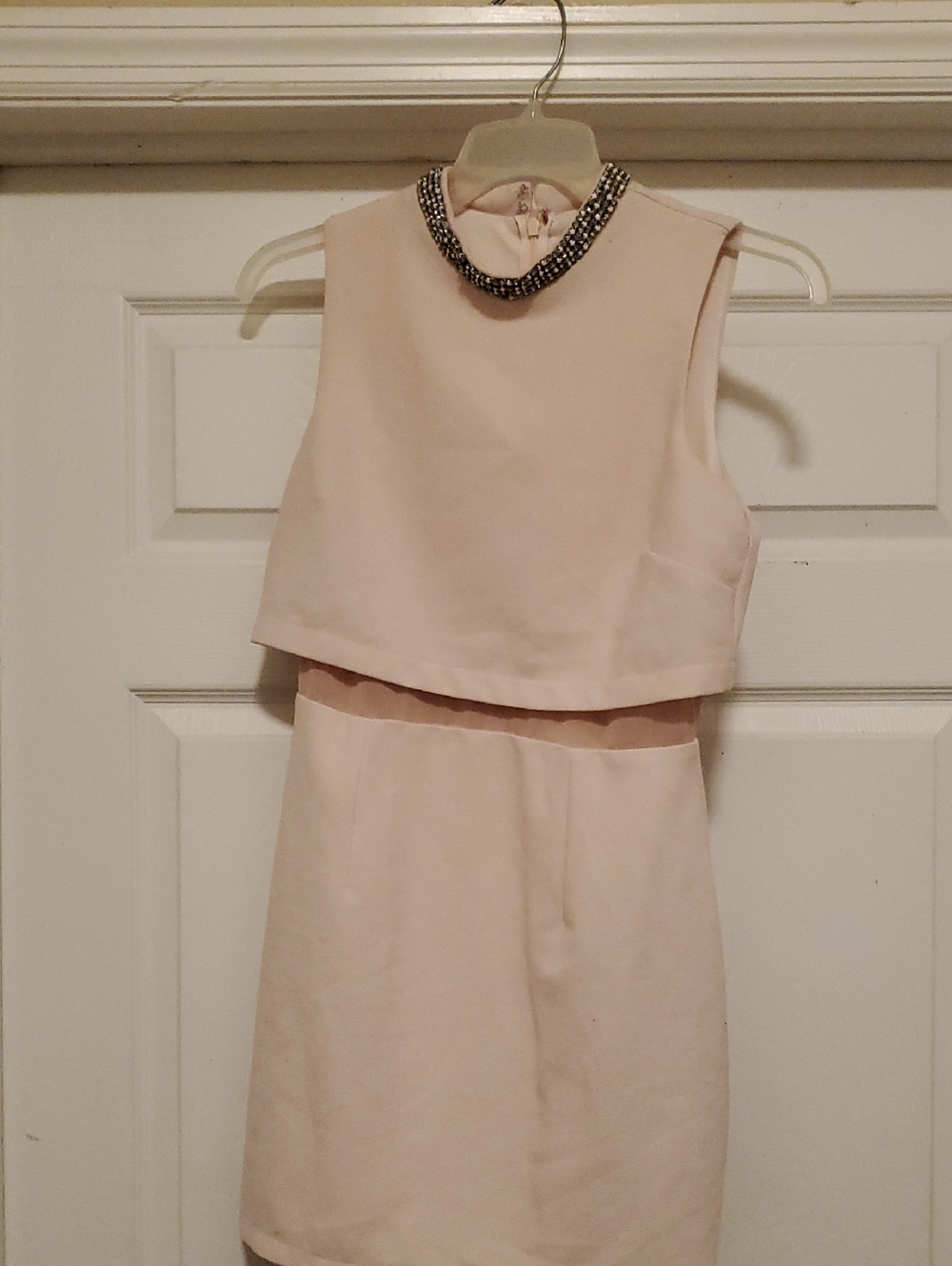 ASOS Blush Beaded-Neck Sleeveless Dress